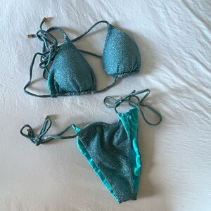 East x East Sparkling Teal Bikini Set